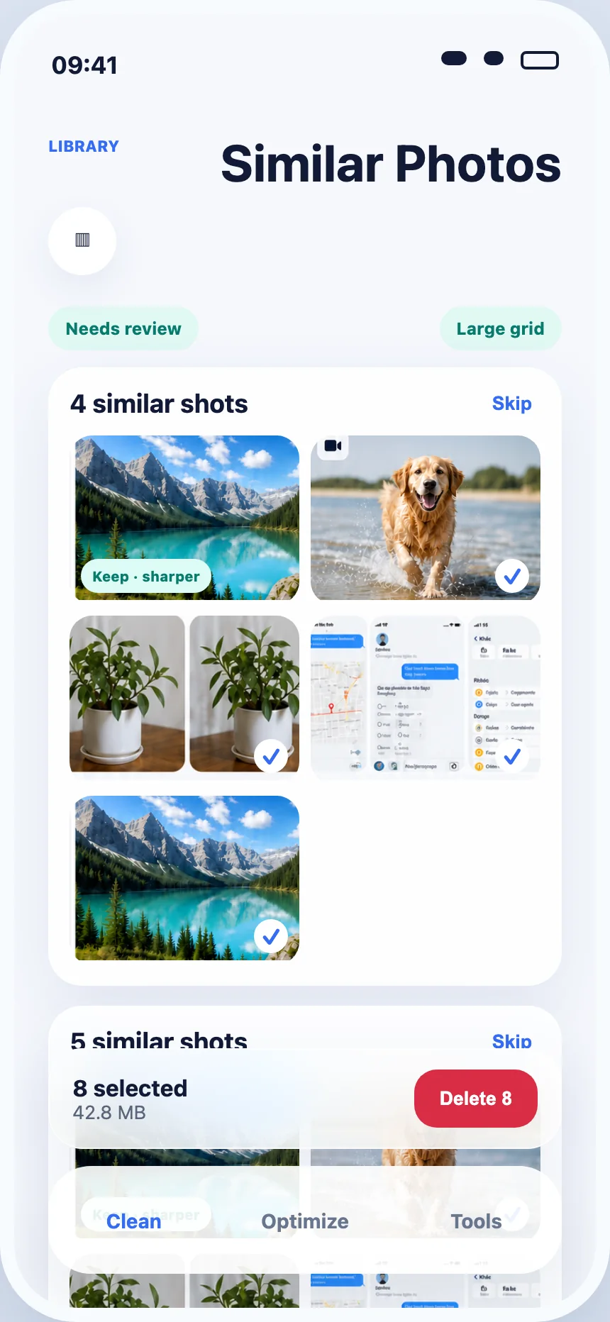 Review similar photos in PureClean AI